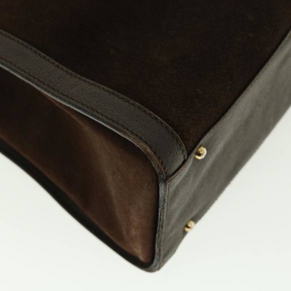 GUCCI Bamboo Hand Bag Suede Leather Brown Auth fm2206 - Picture 11 of 16